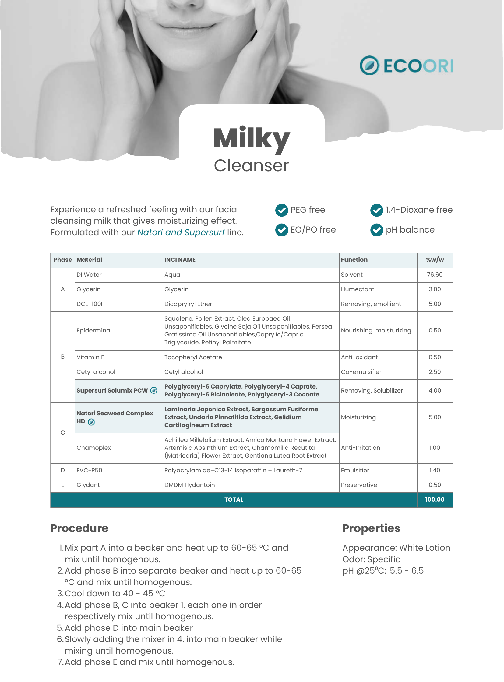 Milky Cleanser formulation guide by Ecoori
